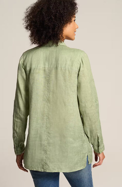 Garment-Dyed Linen Popover Tunic