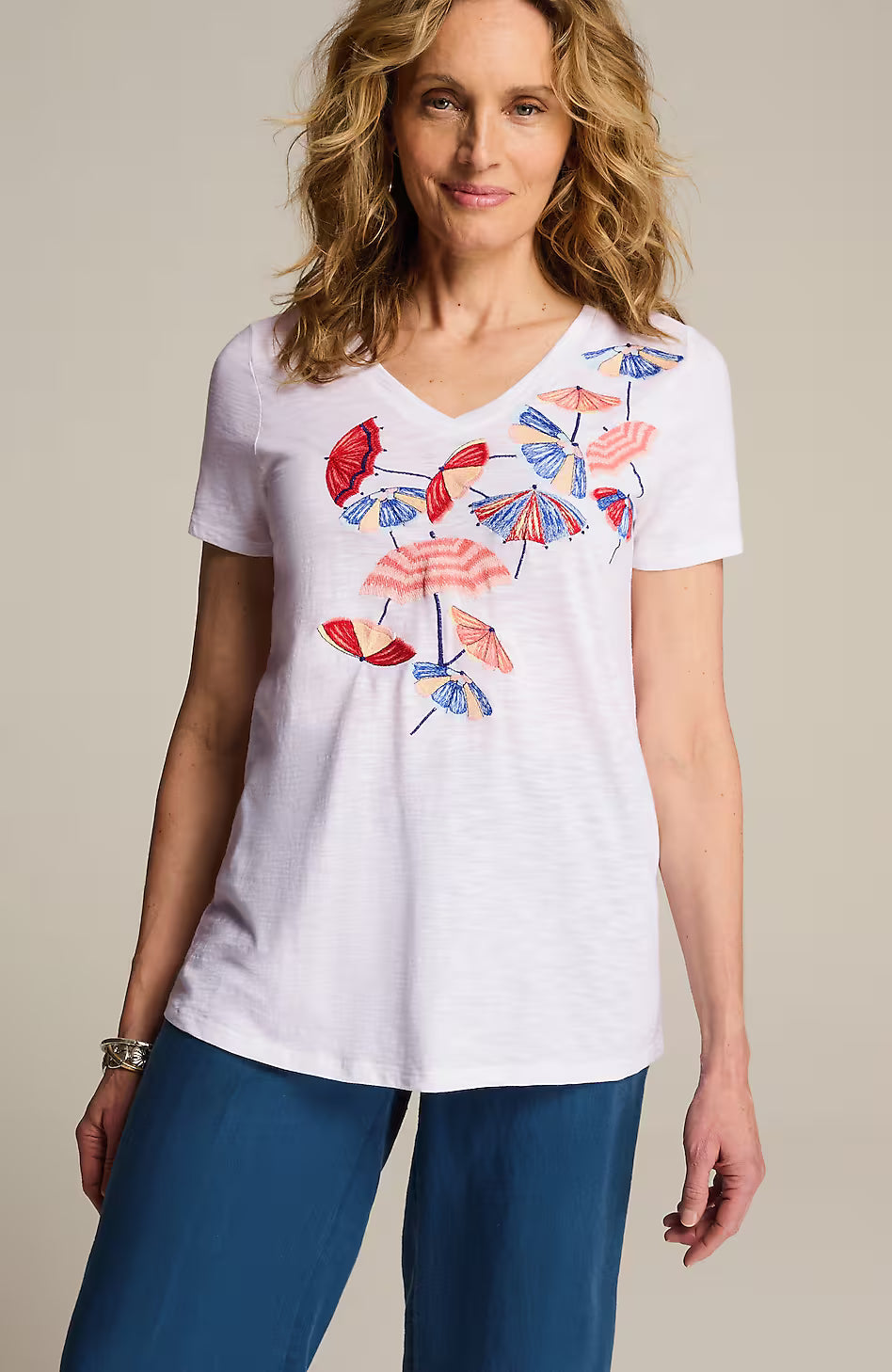 Umbrella-Embroidered Tee