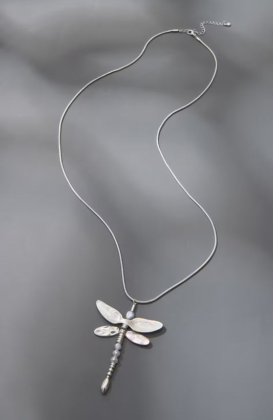 Silvertone Dragonfly Pendant