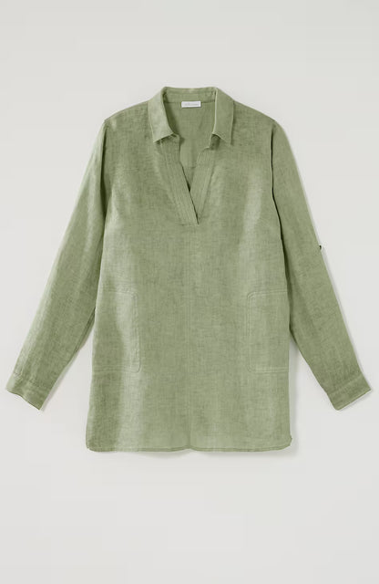 Garment-Dyed Linen Popover Tunic