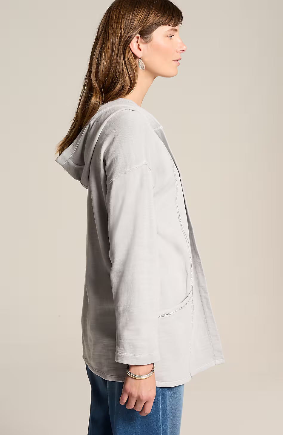 Pure Jill Tea-Dyed Hooded Jacket
