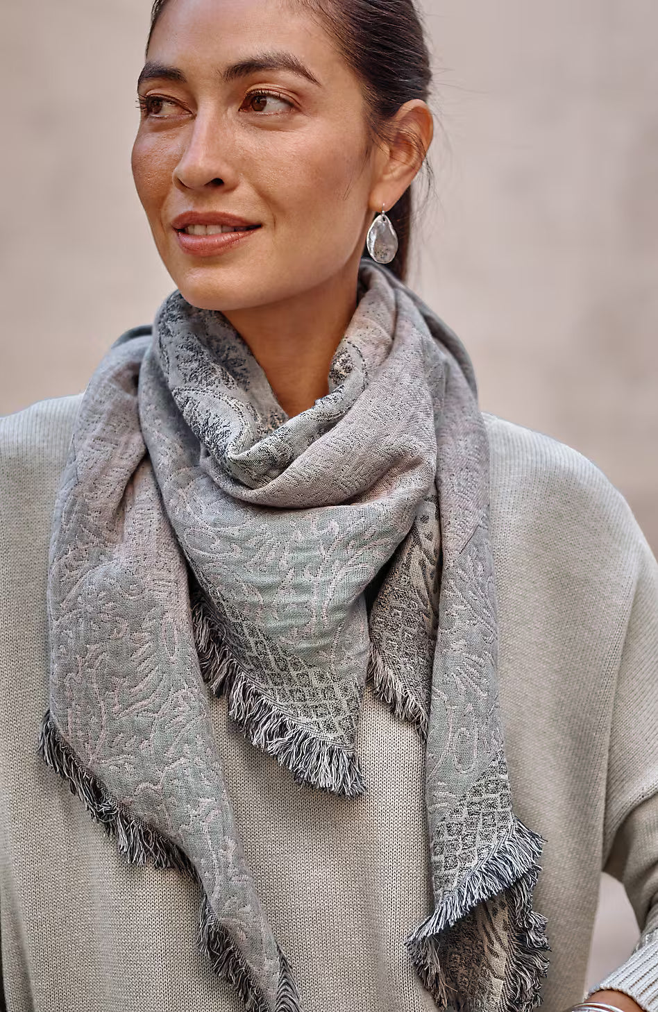 Jacquard Triangle Scarf