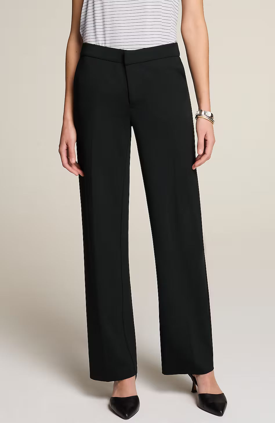 Wearever Polished-Knit Wide-Leg Trousers