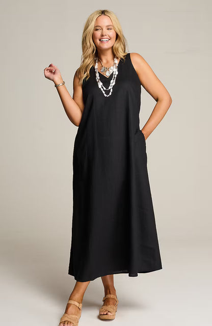 Sleeveless V-Neck Maxi Dress