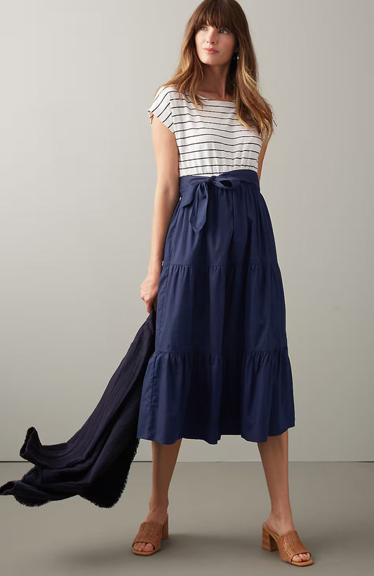Mixed-Media A-Line Dress