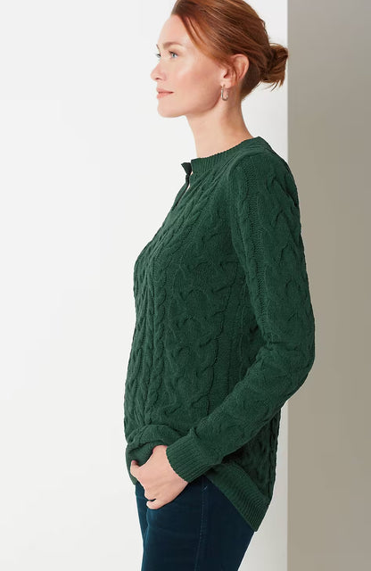 Split-Neck Chenille Tunic