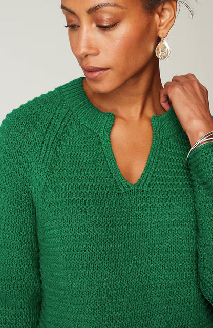 Wearever Textured Split-Neck Sweater
