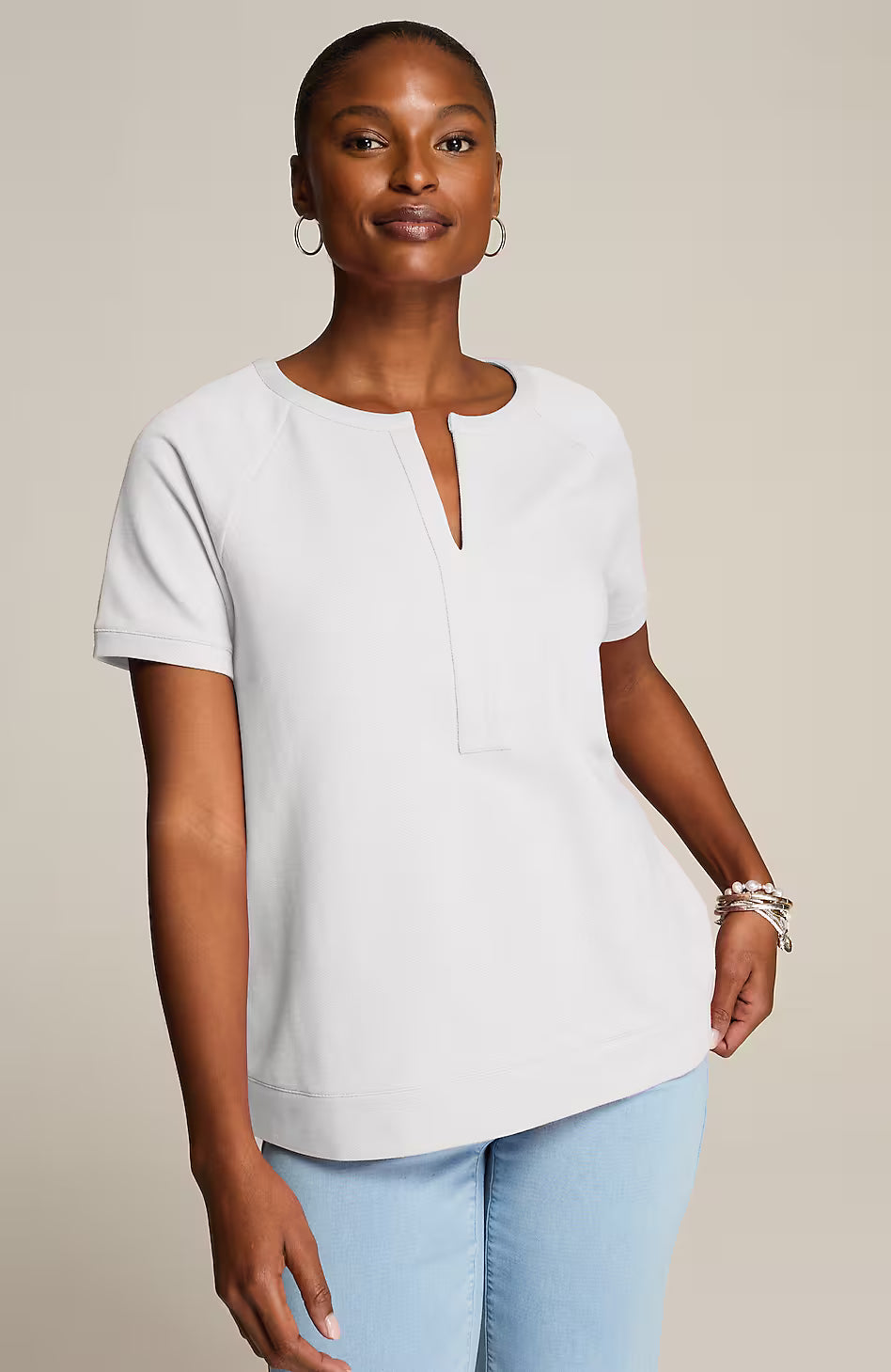 French Terry Short-Sleeve Pullover