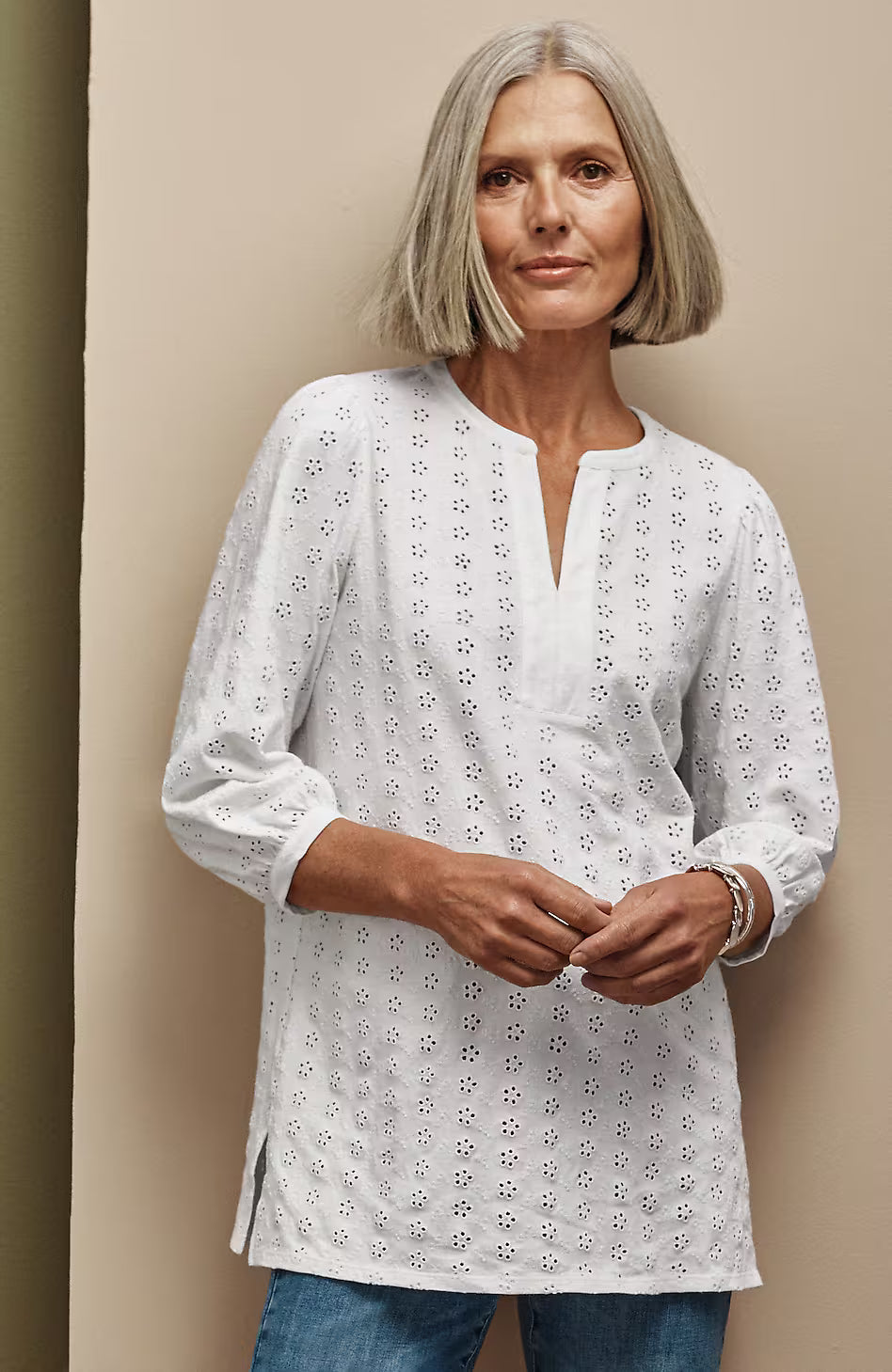 Eyelet Knit Tunic