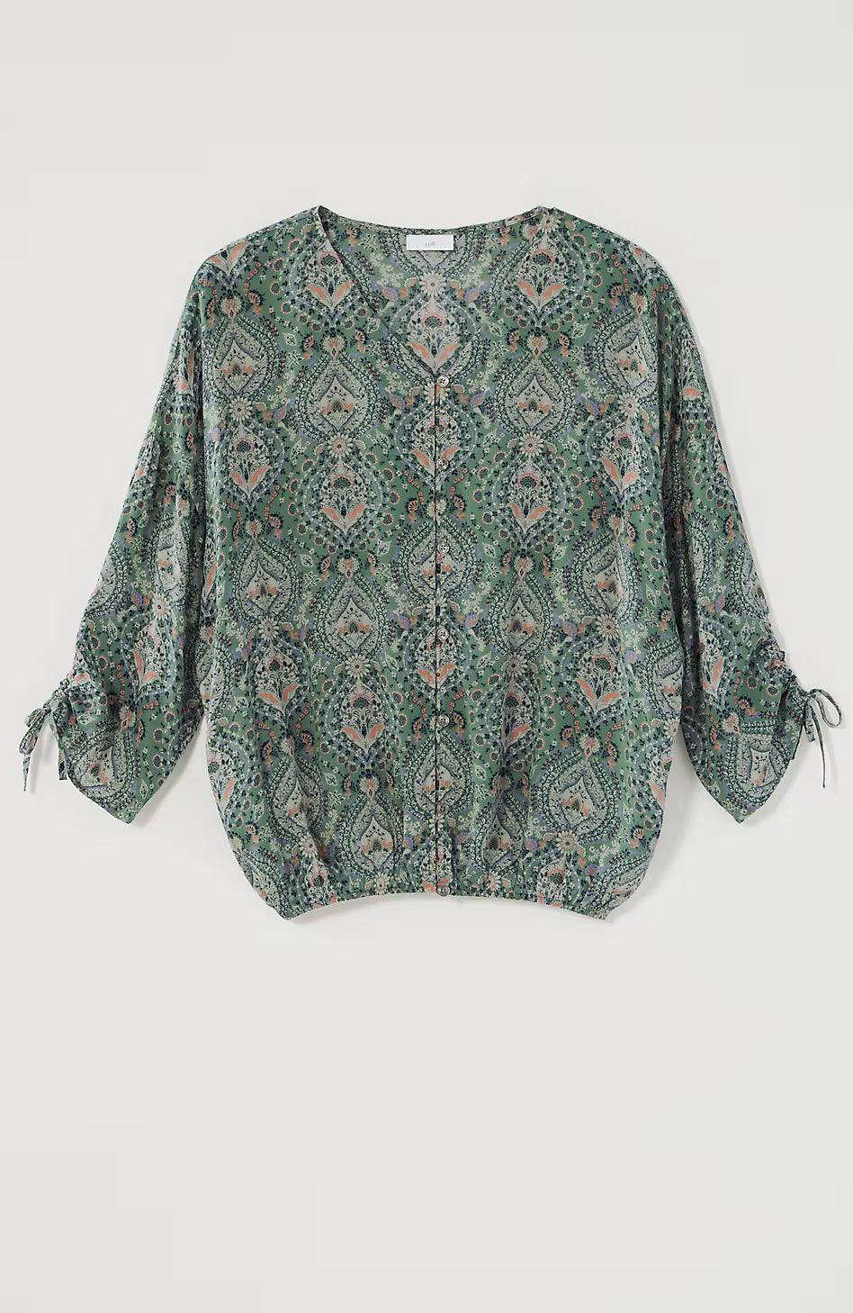 Printed Crinkle-Textured Top