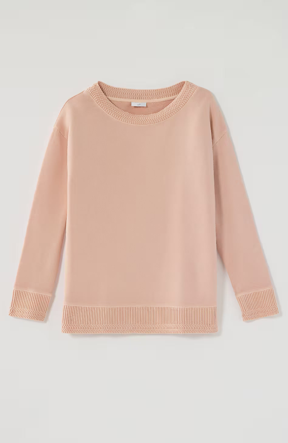 Sweater-Trimmed Garment-Dyed Pullover