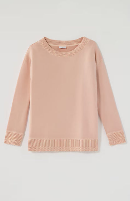 Sweater-Trimmed Garment-Dyed Pullover