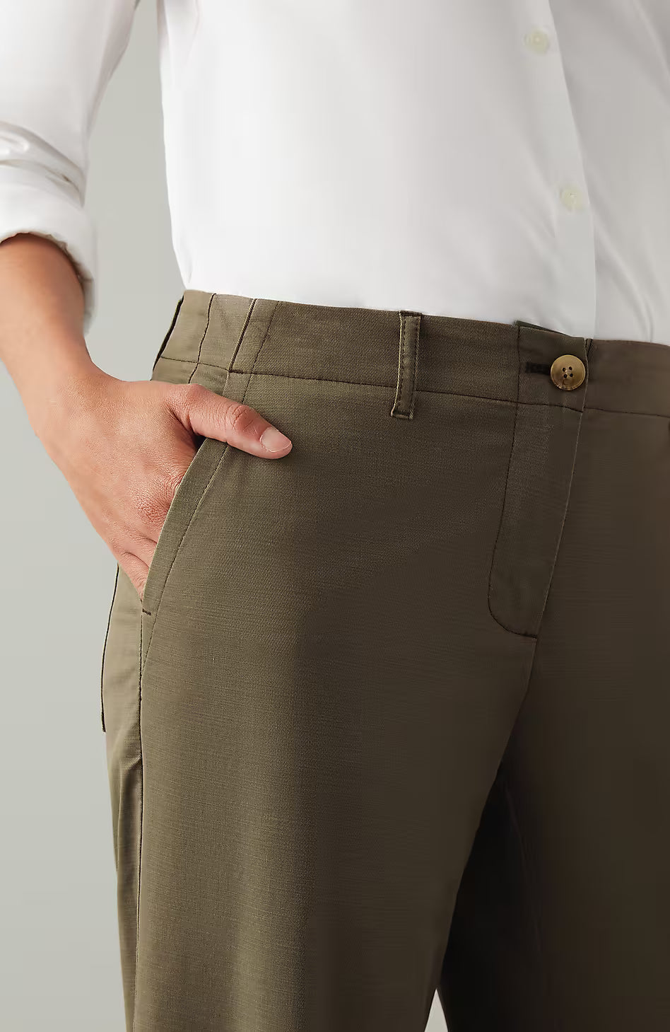 Relaxed Chino Wide-Leg Pants