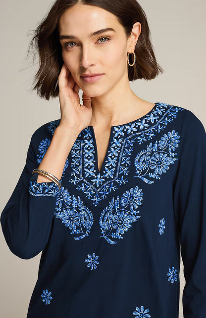 Embroidered Knit Tunic