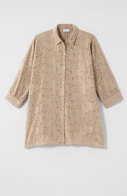 Pure Jill Eyelet Button-Front Shirt