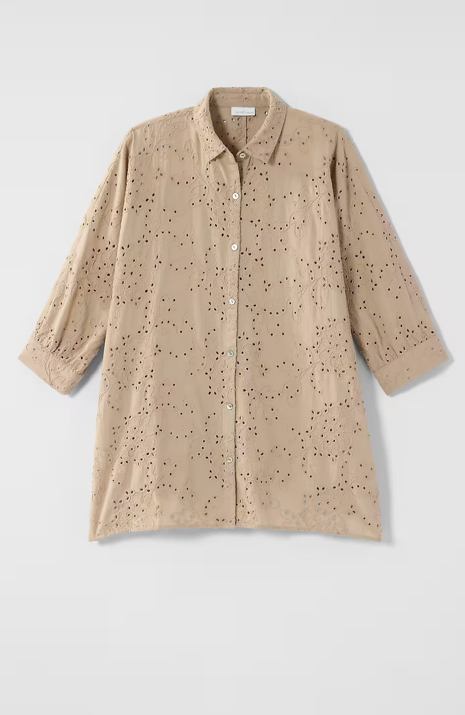 Pure Jill Eyelet Button-Front Shirt