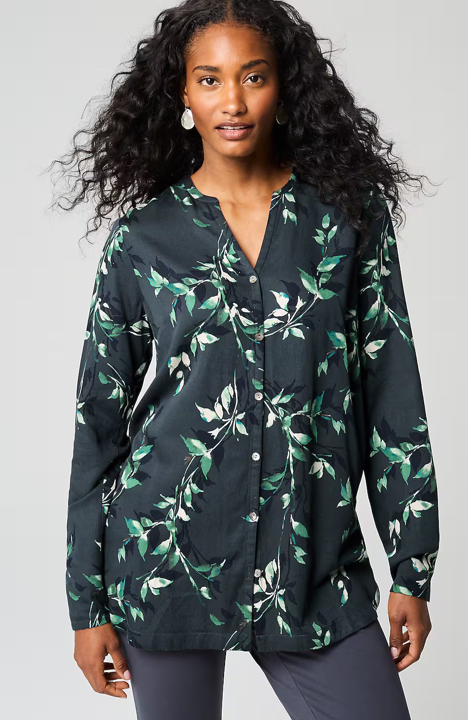 Pure Jill Printed A-Line Top