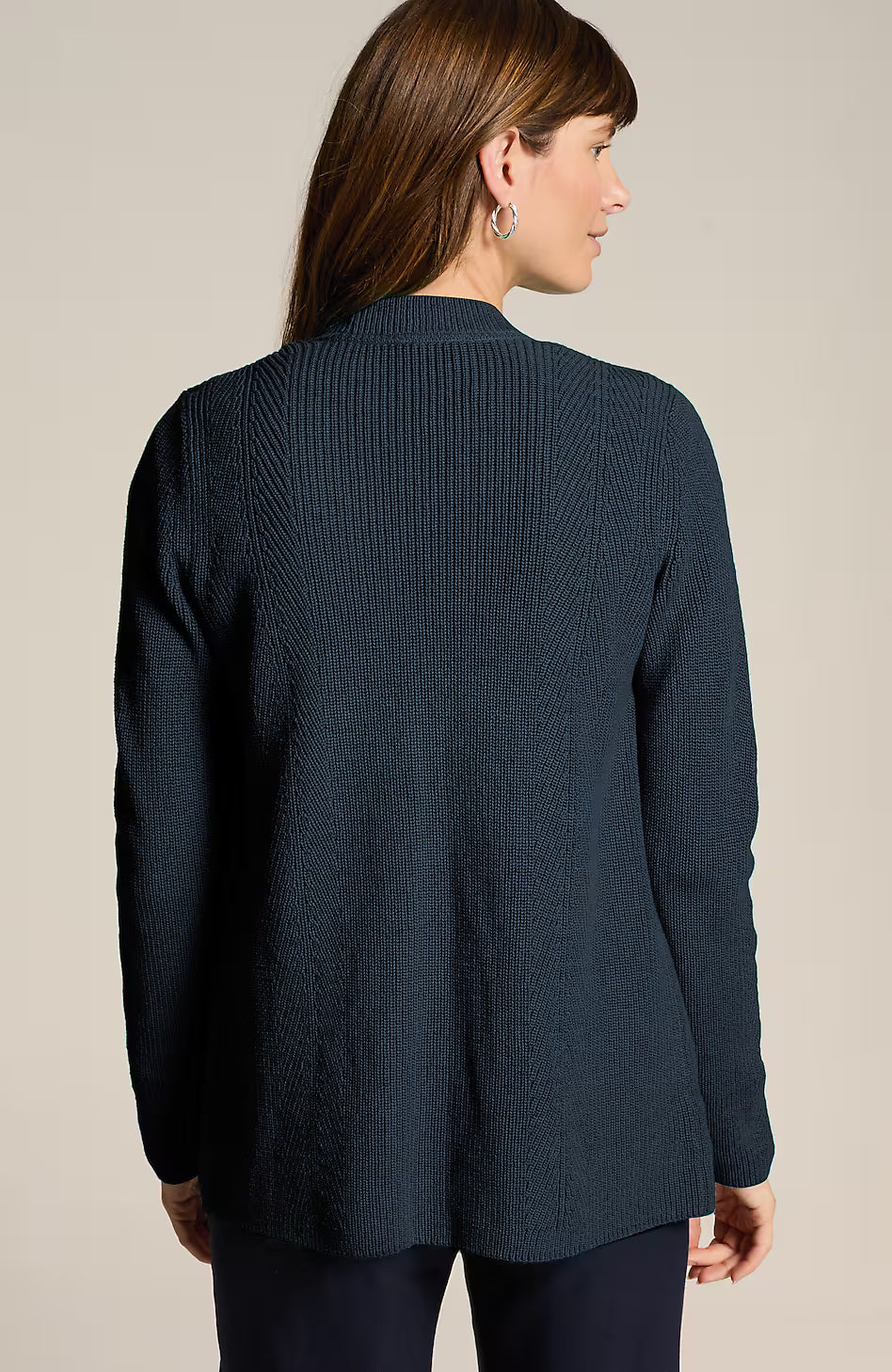 Ribbed Open-Front Cardi