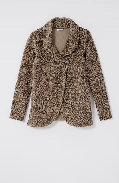 Pure Jill Curved-Front Printed Cardi