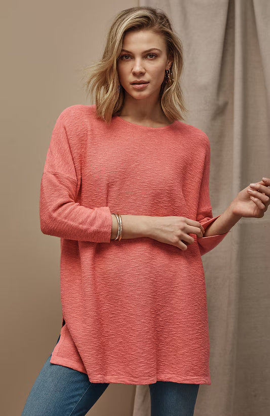 Pure Jill Textured-Stitch Slub Sweater