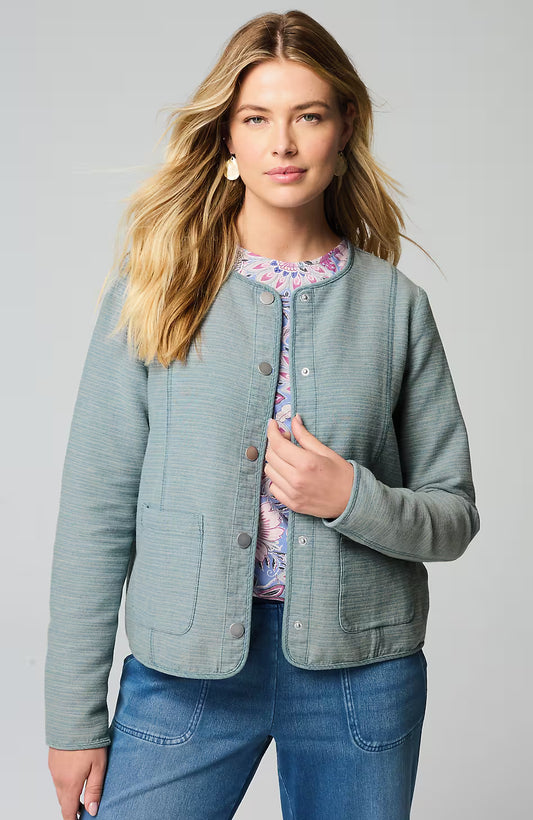 Pure Jill Indigo Patch-Pocket Jacket