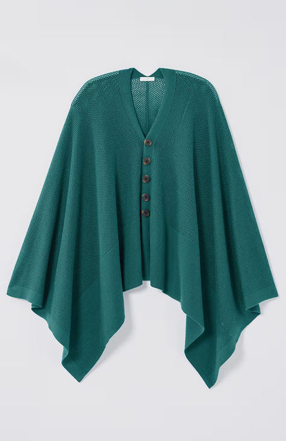 Rib-Knit Two-Way Poncho