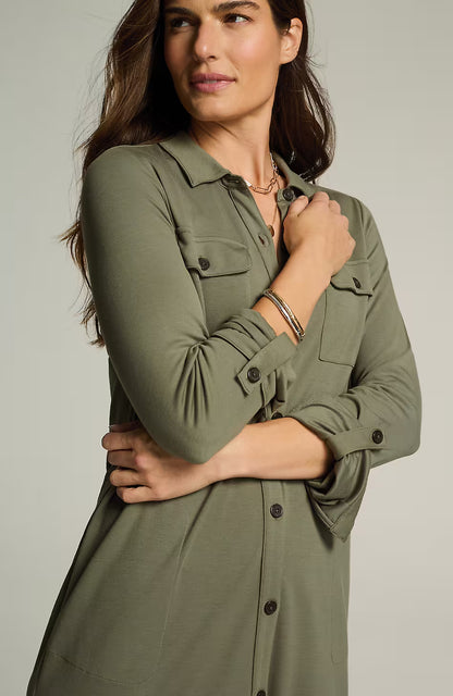 Ponte Knit Shirtdress