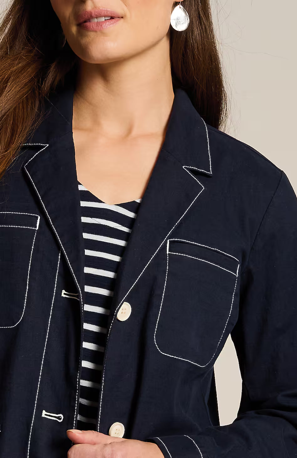 Contrast-Stitched Jacket