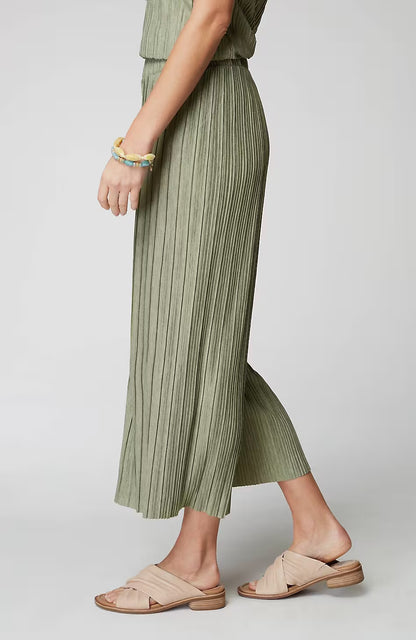 Pure Jill Pleated Jersey-Knit Crops