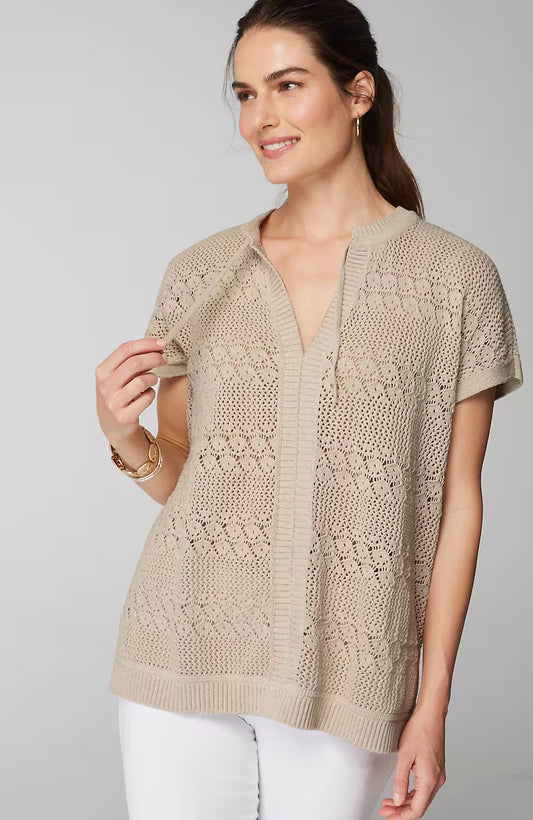 Pure Jill Open-Textured Sweater