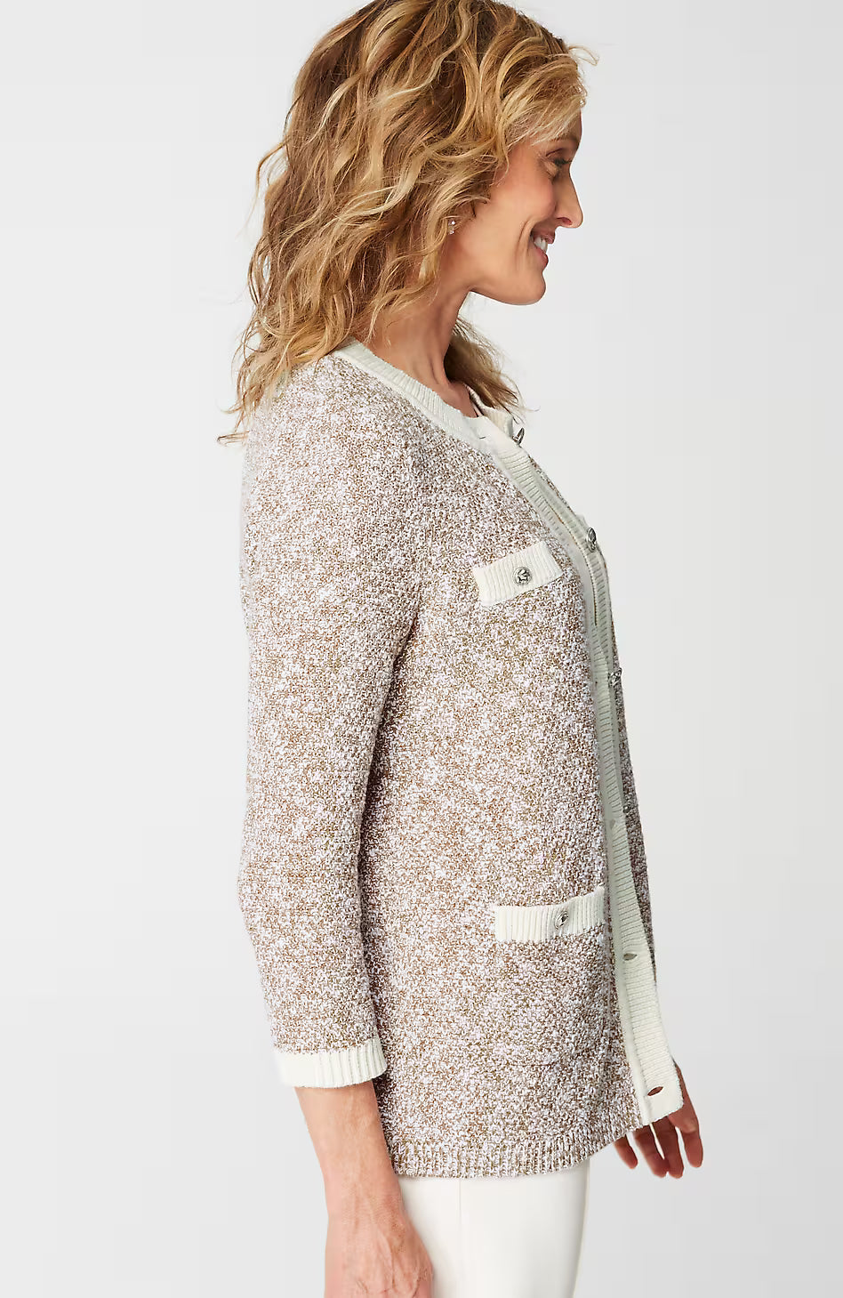 Wearever Contrast-Trimmed Sweater-Jacket
