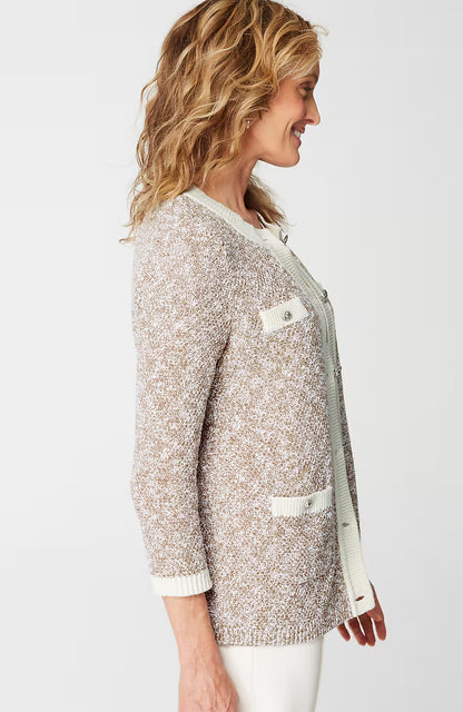 Wearever Contrast-Trimmed Sweater-Jacket