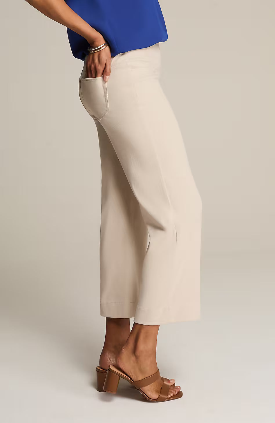 Wearever Smooth-Fit Cropped Wide-Leg Knit Jeans