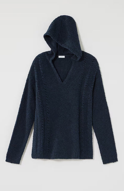 Open-Texture Hooded Sweater