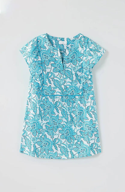 Piping-Trim Ruffle-Sleeve Top