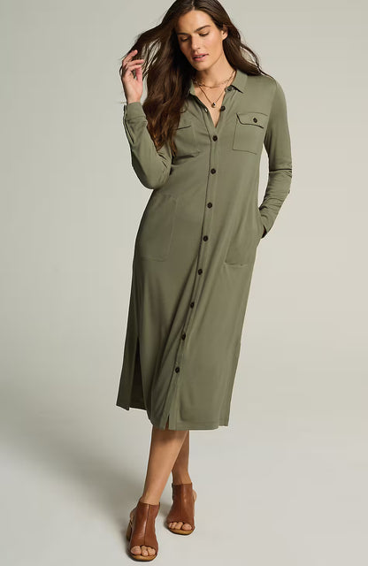 Ponte Knit Shirtdress