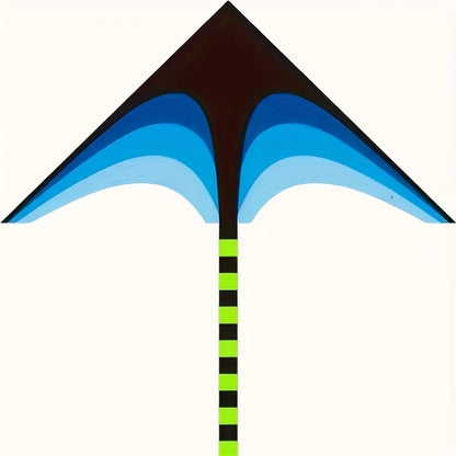 1pc Cerf-volant à Queue Longue en Diamants Dégradé de Couleurs - Polyester Durable pour Vol Extérieur sur Plage, Parc, Prairie - Âges 14+, Activités de Plage | Design Dégradé | Facile à Voler, Accessoires de Plage