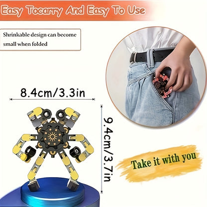 15pcs Jouets Fidget Spinner Transformables - Twister Mécanique en Spirale, Tour de Création, Jouets à Main pour Soulager le Stress, Cadeaux de Fête et d'Anniversaire, Pas Besoin de Piles, Design Joufflu avec Cœurs, Étoiles et Espaces Navals, Jouet Fidget