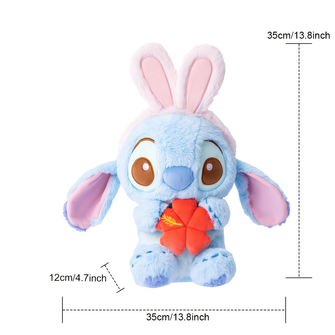 MINISO Stitch & Angel Sakura Peluches – Mignons oreillers de couple de dessins animés en 3D, parfaits pour la décoration de la chambre des enfants, la Saint-Valentin, Noël, Halloween, Pâques et les cadeaux d'anniversaire