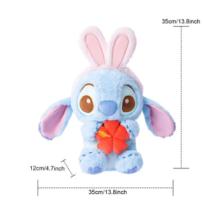 MINISO Stitch & Angel Sakura Peluches – Mignons oreillers de couple de dessins animés en 3D, parfaits pour la décoration de la chambre des enfants, la Saint-Valentin, Noël, Halloween, Pâques et les cadeaux d'anniversaire