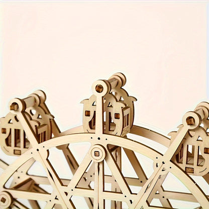 183pcs Puzzle en Bois 3D avec Boîte à Musique Grande Roue LED - Design de Carrousel Intricat, Multicolore, Idéal pour Adultes & Collectionneurs, Cadeau Parfait pour Noël, Halloween, Thanksgiving, Artisanat en Bois