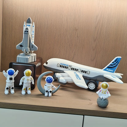 Grand Avion Passager Blanc Lanceur de Fusée Spatial Modèle d'Astronaute Navette Spatiale Figurine Jouet pour Garçons Collection de Modèles Cadeau d'Anniversaire Halloween Noël