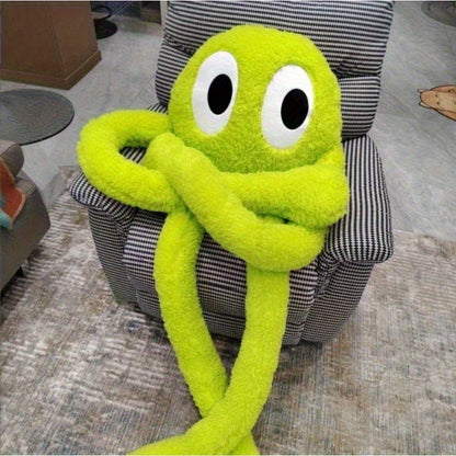Adorable Coussin Peluche de Pieuvre à Longues Pattes Vert – Jouet Animal en Peluche Mignon avec Grands Yeux, Parfait pour la Fête des Mères, Anniversaires, Pâques & Cadeaux de Vacances, Décoration Confortable pour la Maison, Décor de Salle de Bain Octopus