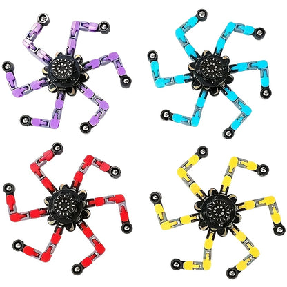 15pcs Jouets Fidget Spinner Transformables - Twister Mécanique en Spirale, Tour de Création, Jouets à Main pour Soulager le Stress, Cadeaux de Fête et d'Anniversaire, Pas Besoin de Piles, Design Joufflu avec Cœurs, Étoiles et Espaces Navals, Jouet Fidget