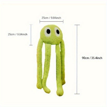 Adorable Coussin Peluche de Pieuvre à Longues Pattes Vert – Jouet Animal en Peluche Mignon avec Grands Yeux, Parfait pour la Fête des Mères, Anniversaires, Pâques & Cadeaux de Vacances, Décoration Confortable pour la Maison, Décor de Salle de Bain Octopus
