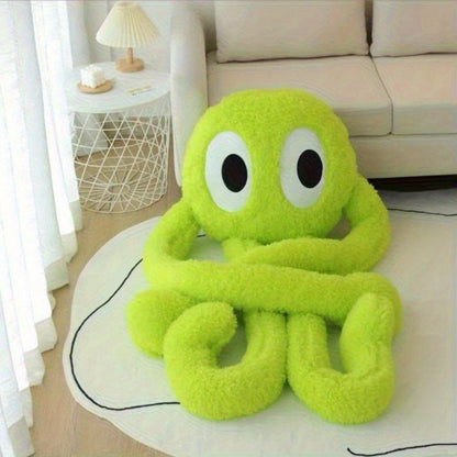 Adorable Coussin Peluche de Pieuvre à Longues Pattes Vert – Jouet Animal en Peluche Mignon avec Grands Yeux, Parfait pour la Fête des Mères, Anniversaires, Pâques & Cadeaux de Vacances, Décoration Confortable pour la Maison, Décor de Salle de Bain Octopus