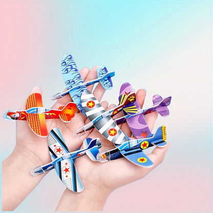30pcs Mini Avions Planeurs en Mousse, Jouets de Puzzle DIY à Lancer à la Main, Cadeaux de Fête de Modèle d'Aviation, Cadeaux de Pâques - Couleurs Mélangées, Jouet Avion