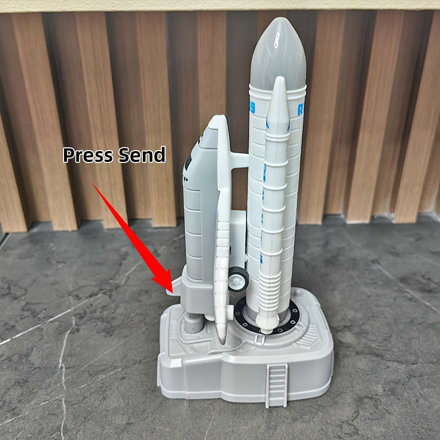 Grand Avion Passager Blanc Lanceur de Fusée Spatial Modèle d'Astronaute Navette Spatiale Figurine Jouet pour Garçons Collection de Modèles Cadeau d'Anniversaire Halloween Noël