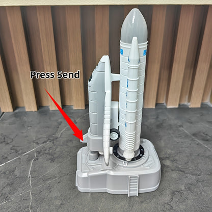 Grand Avion Passager Blanc Lanceur de Fusée Spatial Modèle d'Astronaute Navette Spatiale Figurine Jouet pour Garçons Collection de Modèles Cadeau d'Anniversaire Halloween Noël