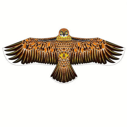1pc Grande Cerf-Volant Aigle avec Plumes Vibrantes - Envergure de 3.9 pieds, Ligne Résistante de 98 pieds, Parfait pour la Plage, le Parc et les Activités Familiales en Plein Air